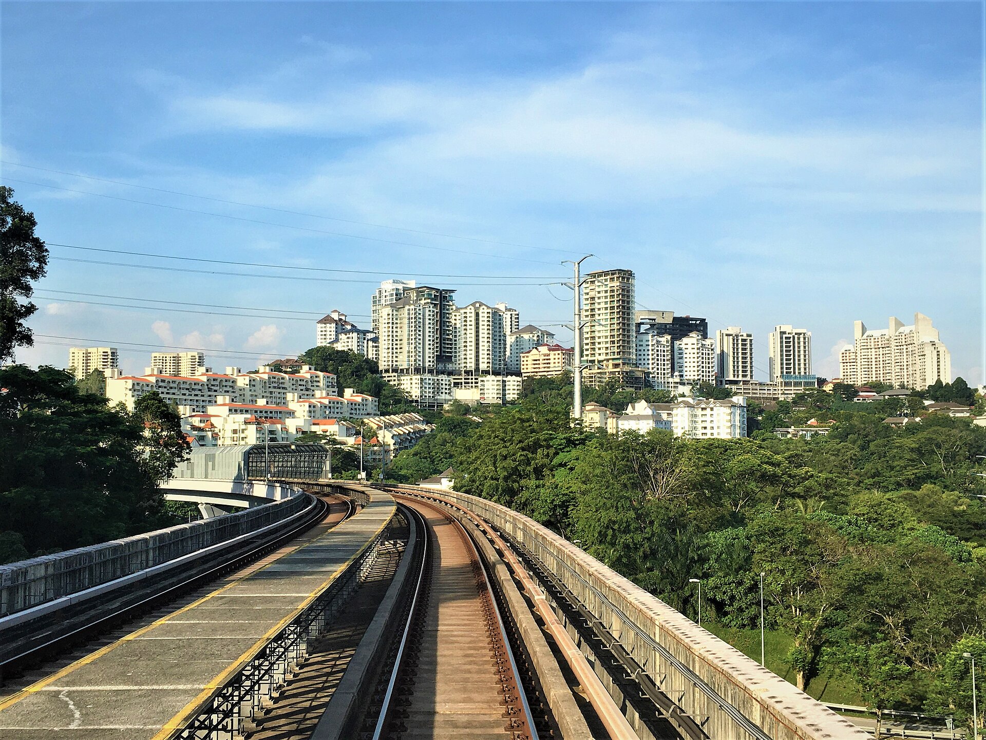 Bangsar skyline seen from the MRT line in Kuala Lumpur