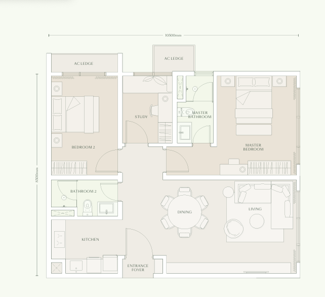 TYPE D3 · 1012 SQFT