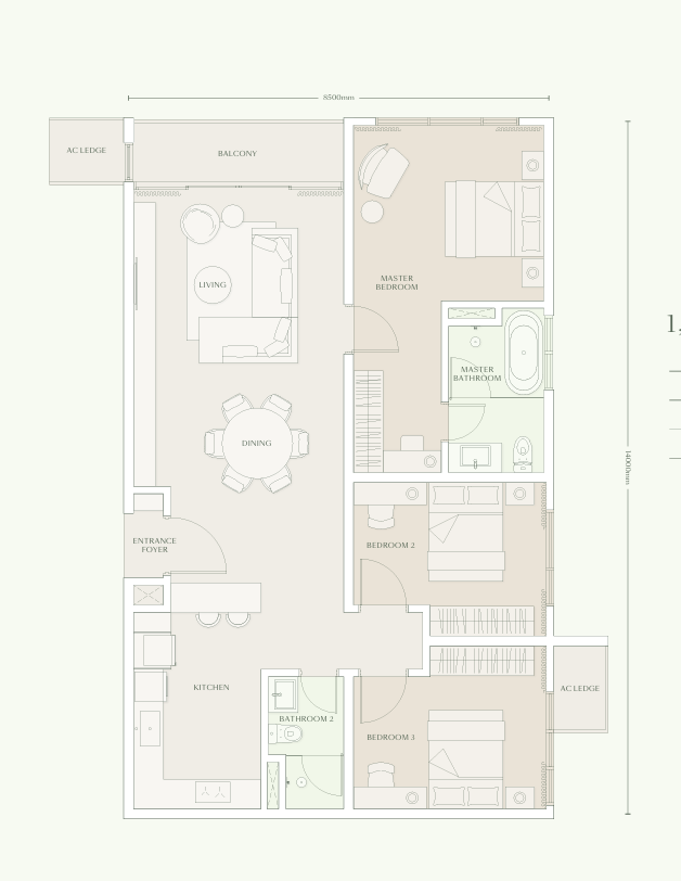 TYPE E2 · 1325 SQFT