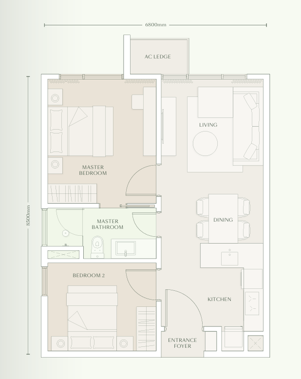 TYPE C1 · 646 SQFT