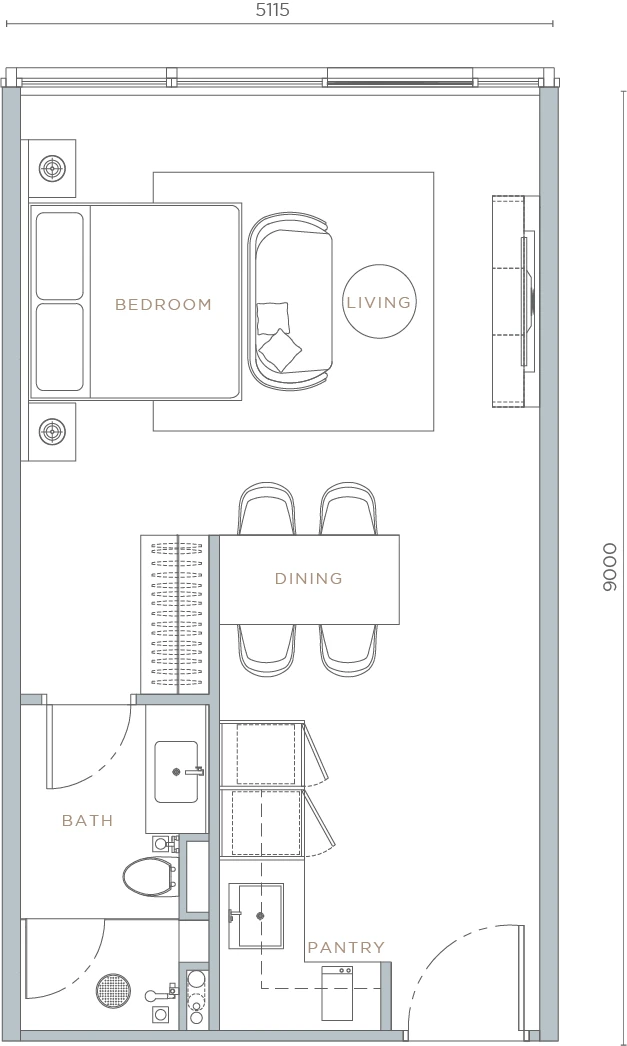 Orion Residence TYPE A2
STUDIO UNIT
495 SQ.FT. floor plan
