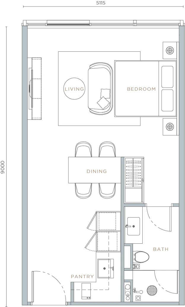 Orion Residence TYPE A4
STUDIO UNIT
491 SQ.FT. floor plan