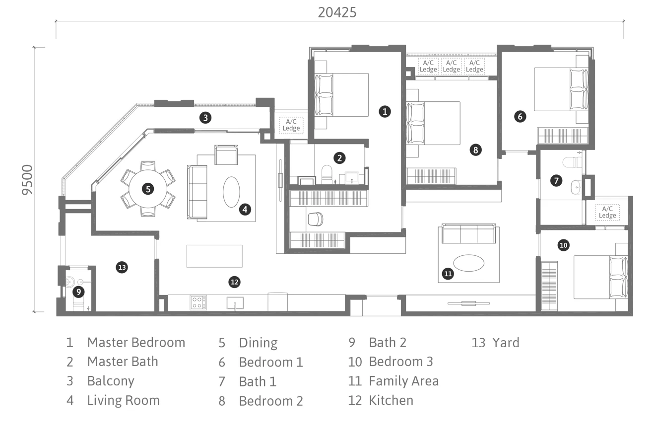 Ren Residence TYPE D · 1680 SQFT floor plan