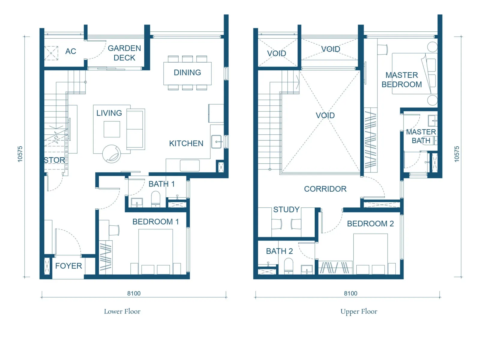 Aricia Residences Type D1 - 1,410 sq.ft. floor plan