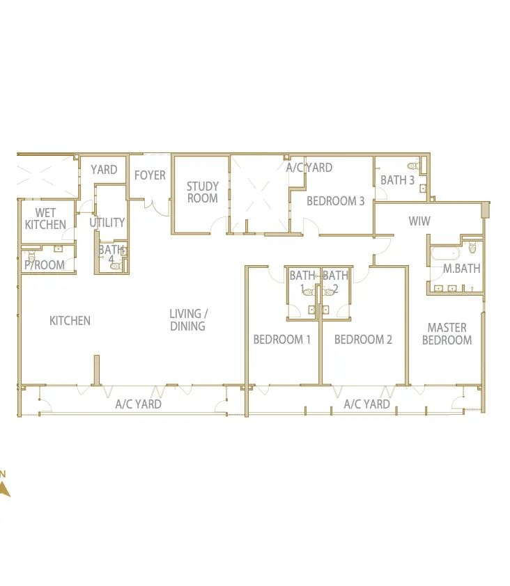 Cantonment Residence Penang Type G - 4,034Sq.Ft floor plan