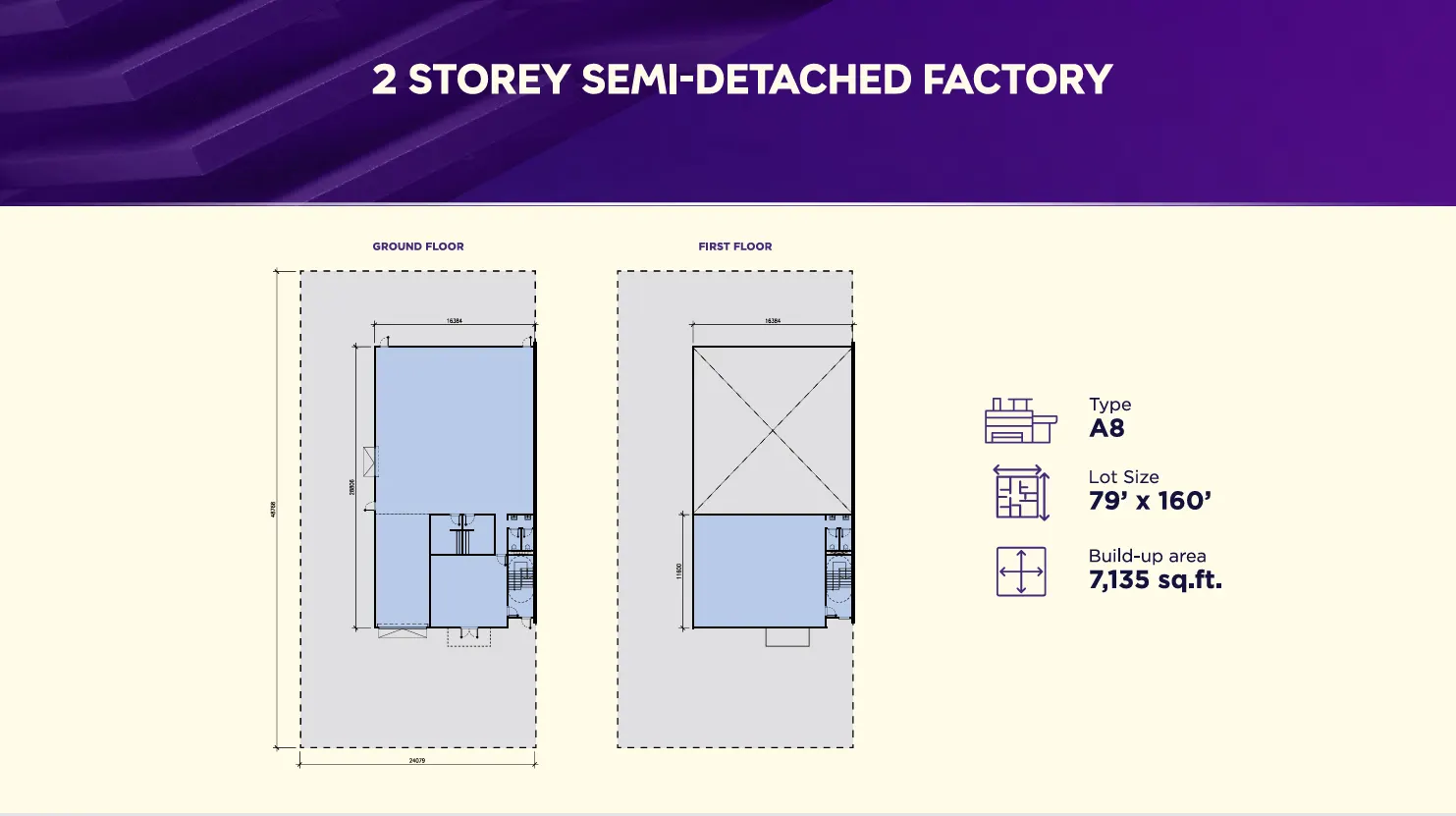 ELEVE8 Entrepreneurs' Park Type A8 - 79' x 160' - 7,135sf floor plan