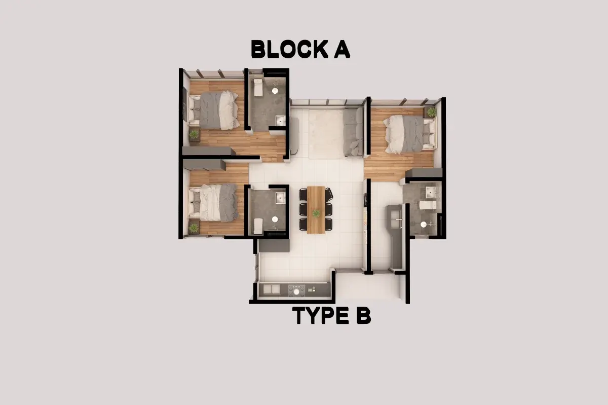 Forescape Metrioplace Type B 904 sqft floor plan