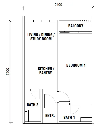 Gen Sphere Type A - 459SQFT floor plan