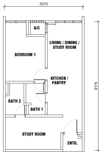 Gen Sphere Type B -551SQFT floor plan