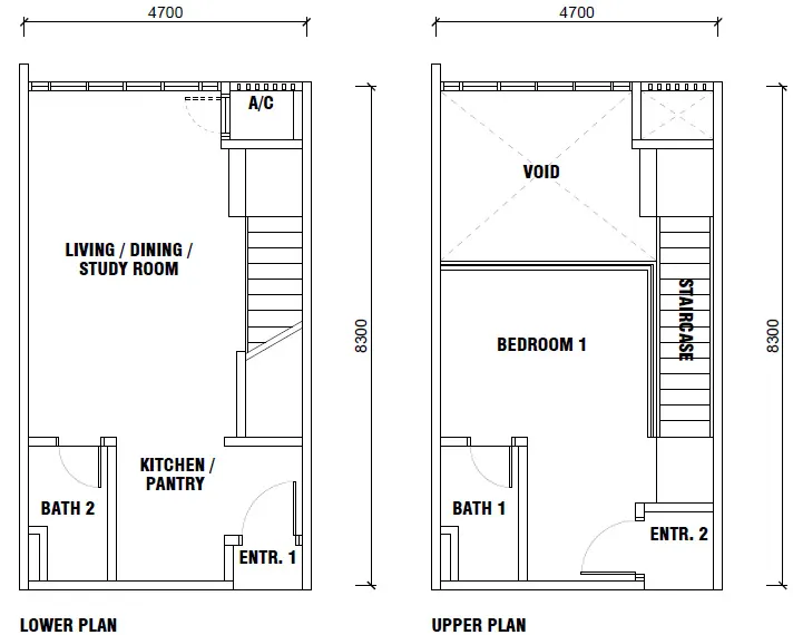 Gen Sphere Type D - 700 SQ FT floor plan