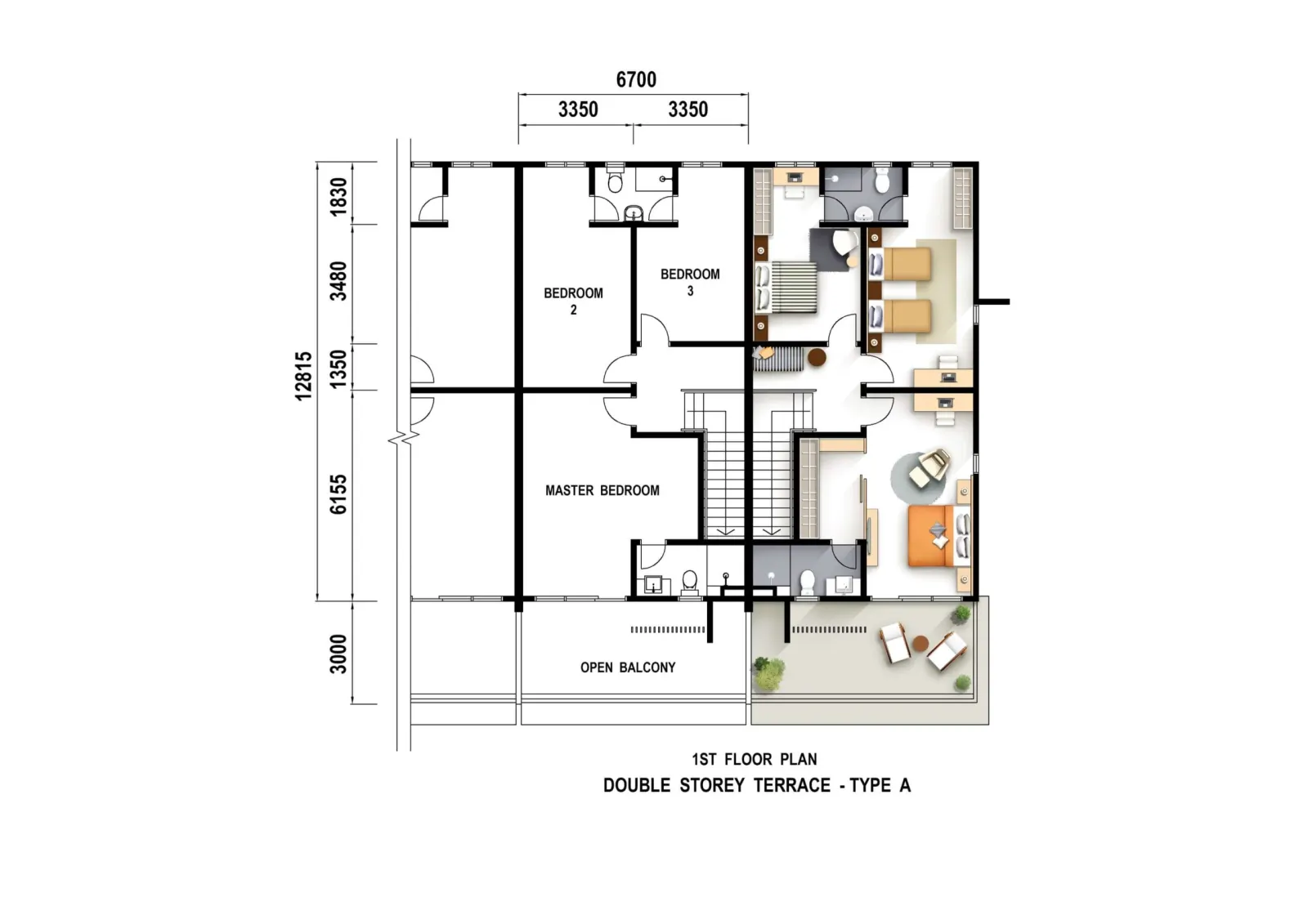 IMPIANA UPEH Type A  22' x 82'  First Floor floor plan