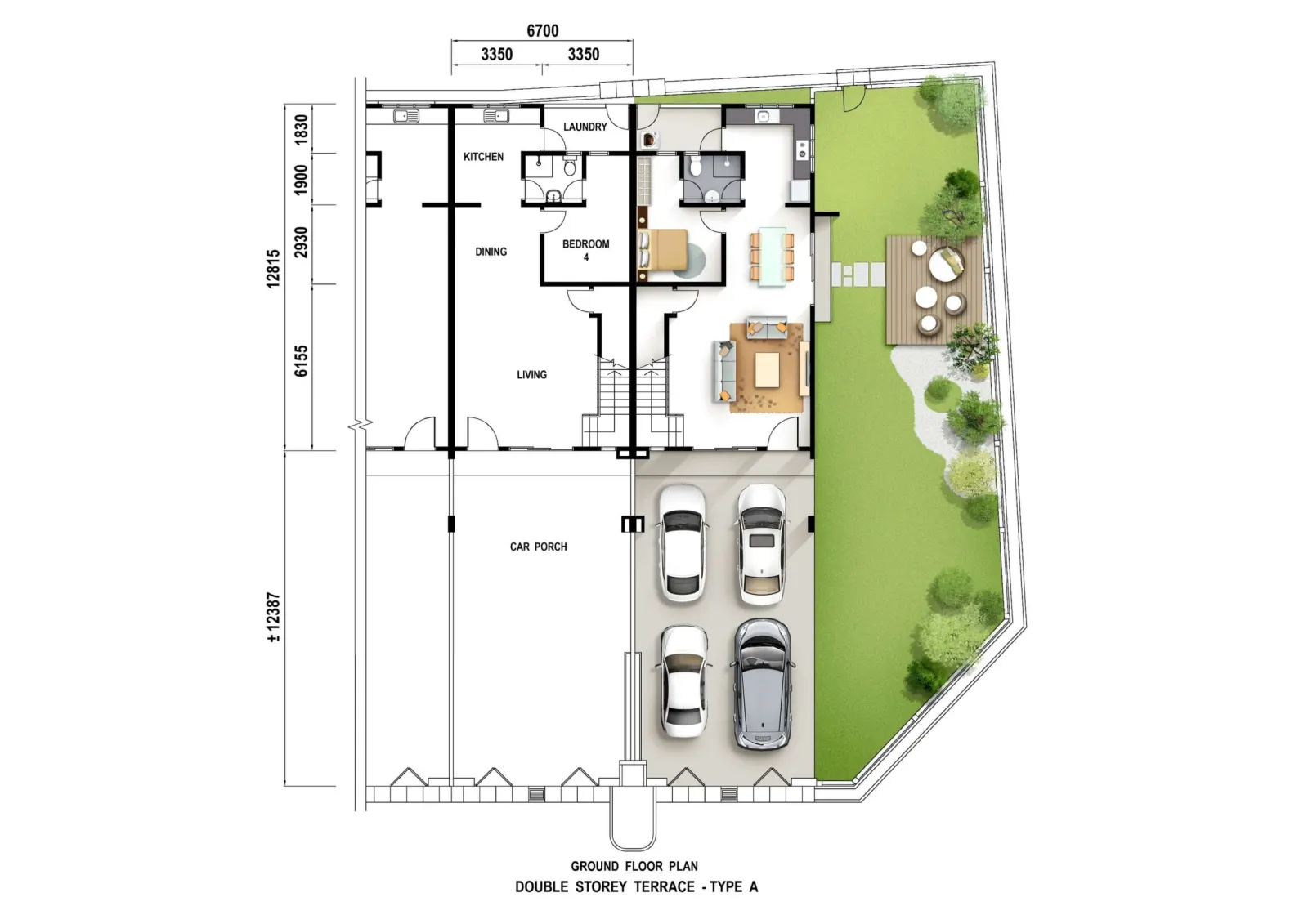 IMPIANA UPEH Type A  22' x 82' Ground Floor floor plan