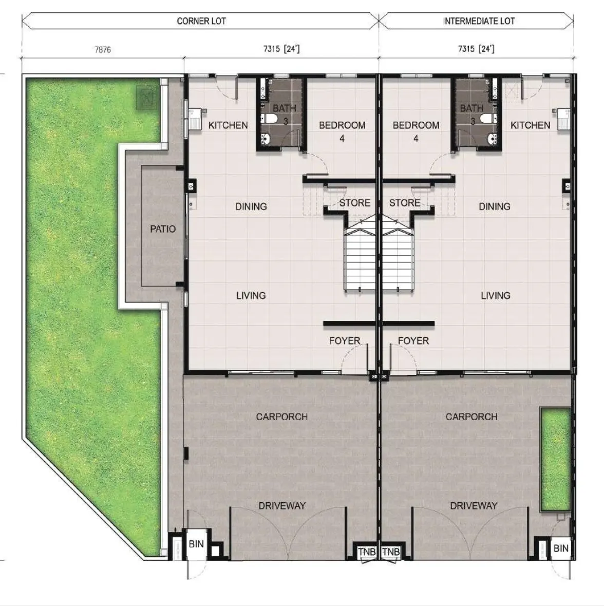 Meadow Heights Type A (24'x60') – Ground Floor floor plan