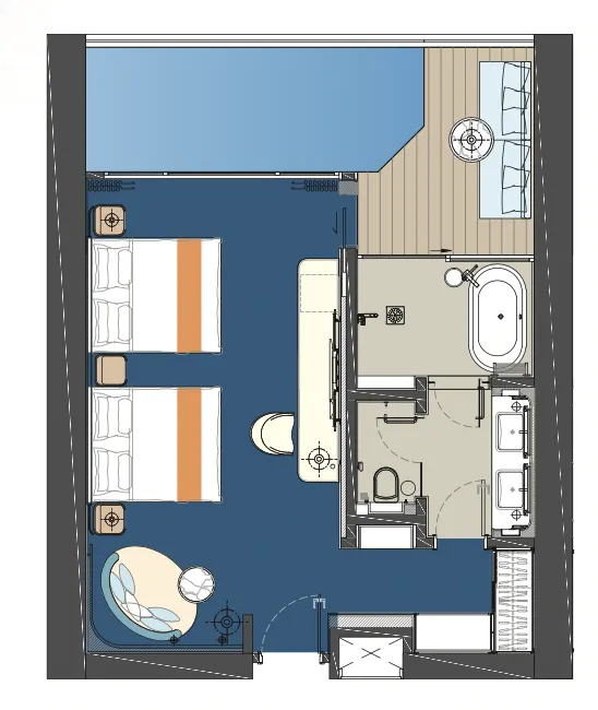 Royal Lexis Type B (802 sqft) 🏠 2 Bed 🏊 Private Pool floor plan