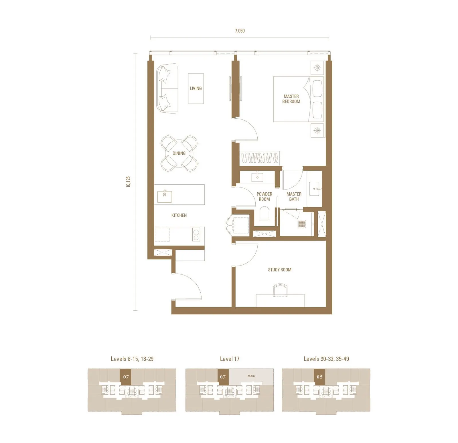Royal Suites - Pavilion Damansara Heights TYPE J2 - 753 sq. ft. (70 sq. m.) floor plan
