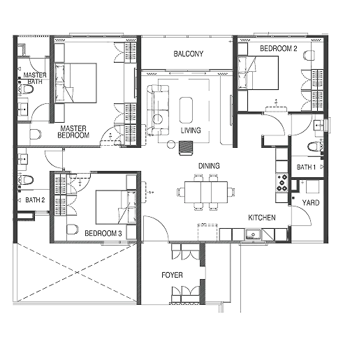 Waterstone Type B2 - 1,636 sqft - 3+1 Bedrooms · 3 Bathrooms floor plan